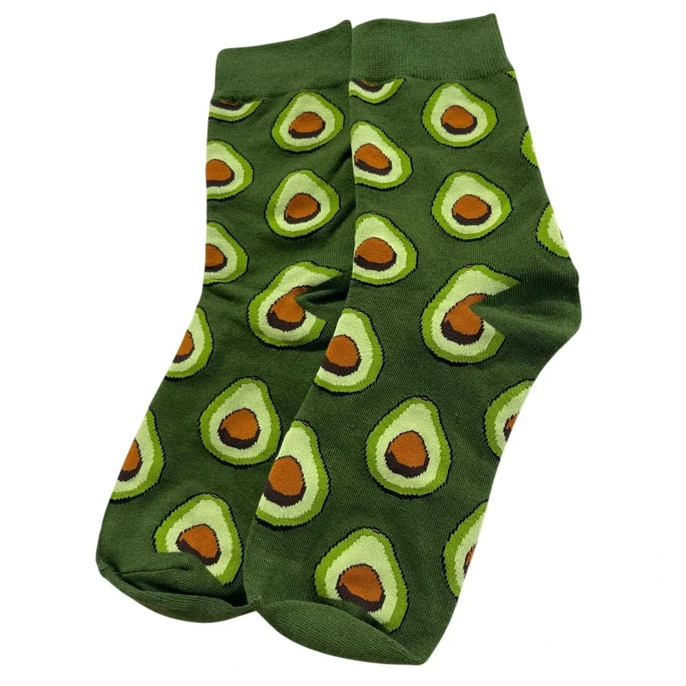8 Pair Colorful Food Crew Socks Bundle Novelty Sushi Apple Donut Cupcake NEW